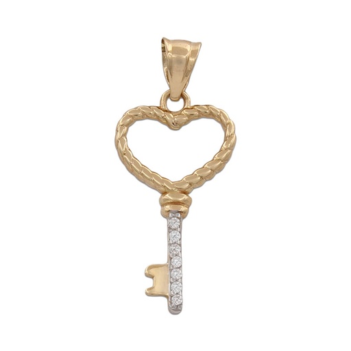[G743] COLGANTE ORO 18KL LLAVE CORAZON