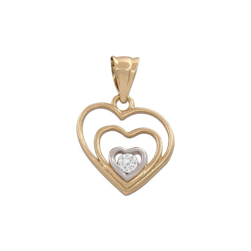 [G752] COLGANTE ORO 18KL CORAZON CIRCONITA