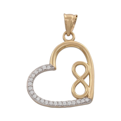 [G753] COLGANTE ORO 18KL CORAZON INFINITO