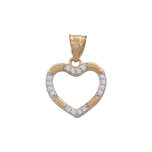 [G754] COLGANTE ORO 18KL CORAZON CIRCONITAS - 12x11MM