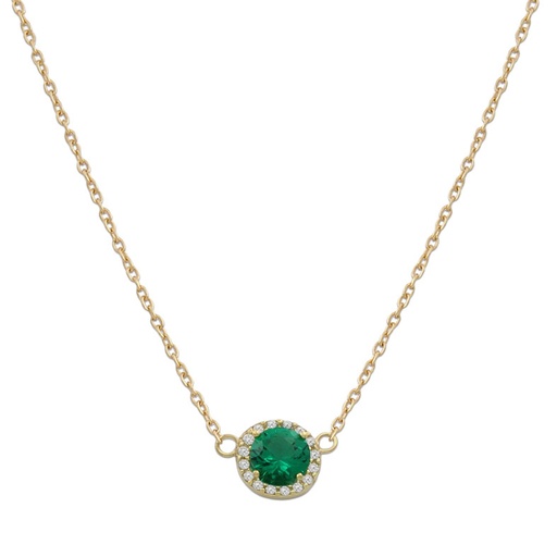 [G773] GARGANTILLA ORO 18KL CRISOPAL VERDE - 7MM