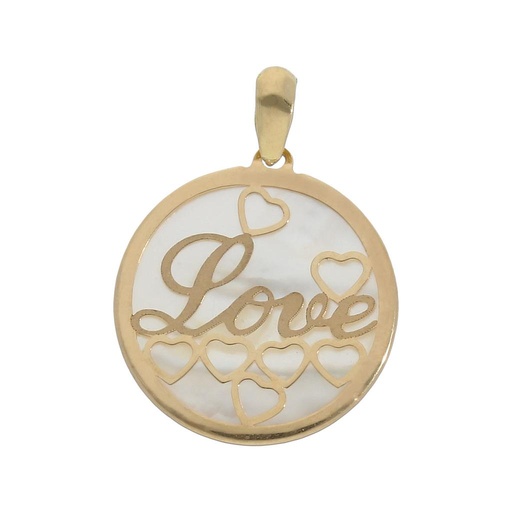 [G830] COLGANTE ORO 18KL LOVE NACAR - 16MM
