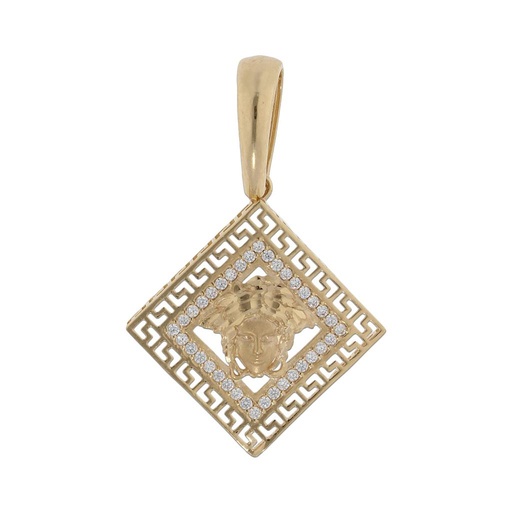 [G844] COLGANTE ORO 18KL GRECA - 23X23MM