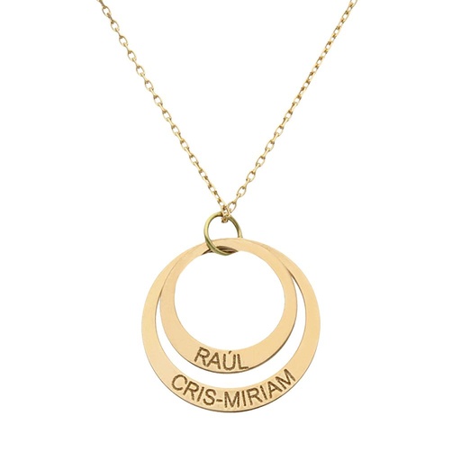[G859] GARGANTILLA ORO 18KL 2 CIRCULOS - 20MM