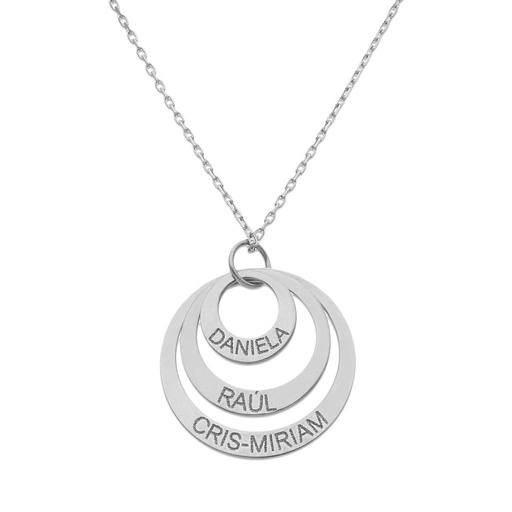 [G862] GARGANTILLA ORO BLANCO 18KL 3 CIRCULOS - 20MM