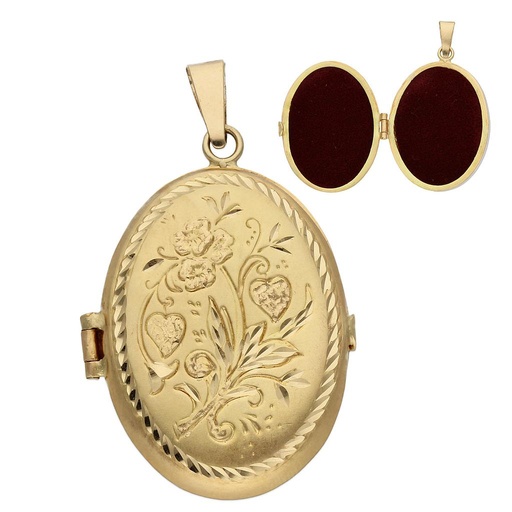 [G875] GUARDAPELO ORO 18KL GRANDE OVAL - 28X38MM