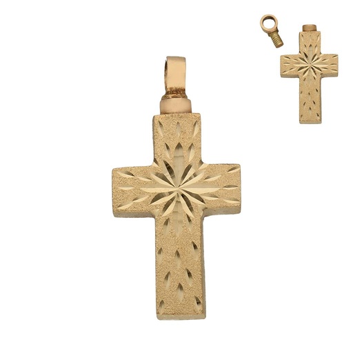 [G879] GUARDACENIZAS ORO 18KL CRUZ - 16X33MM