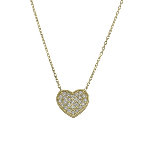 [G908] GARGANTILLA ORO 18KL CORAZON CIRCONITAS