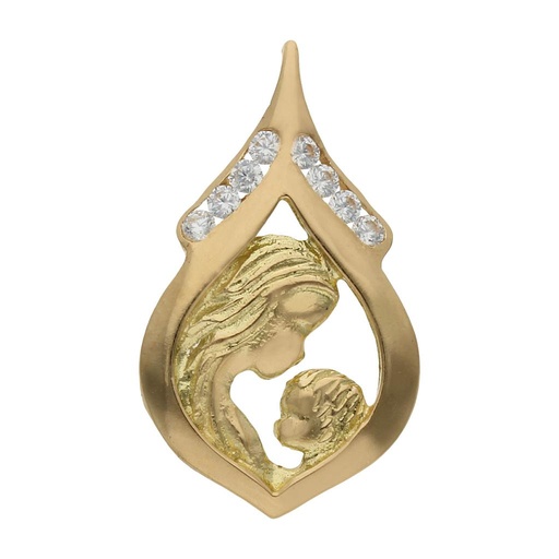 [G9096] COLGANTE ORO 18KL DE LA MADRE CIRCONITAS