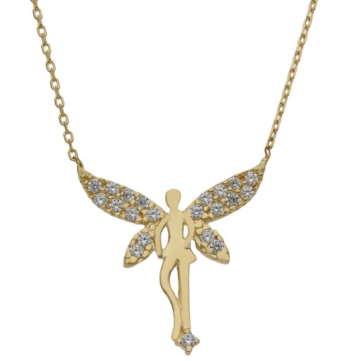 [G928] GARGANTILLA ORO 18KL CAMPANILLA CIRCONITAS