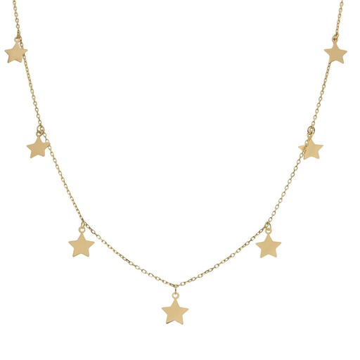 [G955] GARGANTILLA ORO 18KL CHARMS ESTRELLAS
