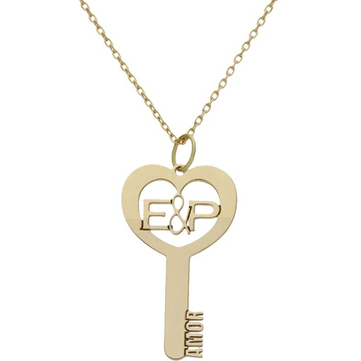 [G982] GARGANTILLA ORO 18KL LLAVE INICIALES