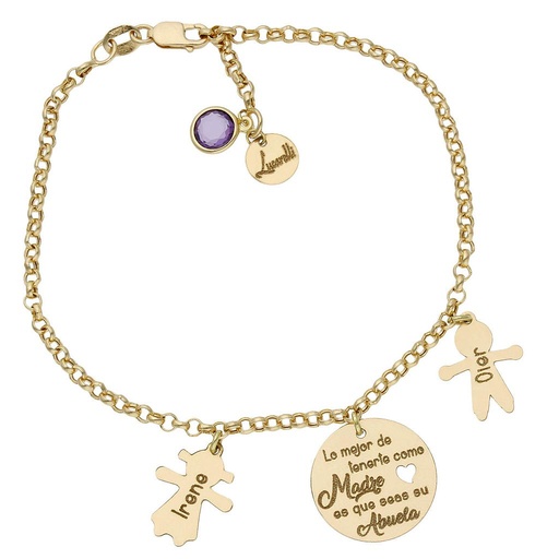 [HT111] PULSERA MI HISTORIA ORO 18KL ABUELA