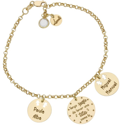 [HT112] PULSERA MI HISTORIA ORO 18KL TITA