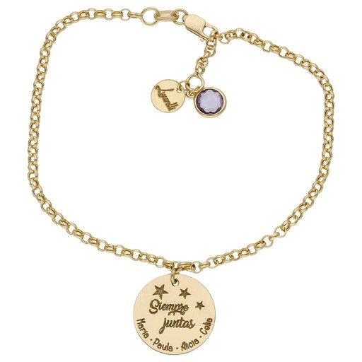 [HT115] PULSERA MI HISTORIA ORO 18KL AMIGAS