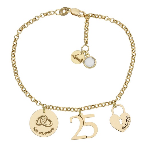 [HT117] PULSERA MI HISTORIA ORO 18KL ANIVERSARIO