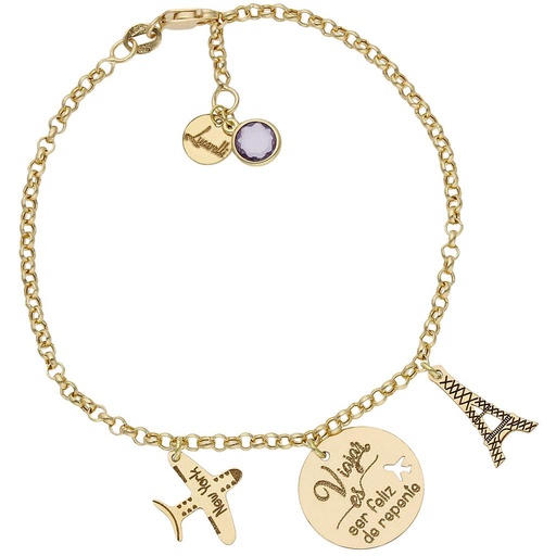 [HT120] PULSERA MI HISTORIA ORO 18KL MI MUNDO