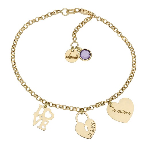 [HT123] PULSERA MI HISTORIA ORO 18KL LOVE