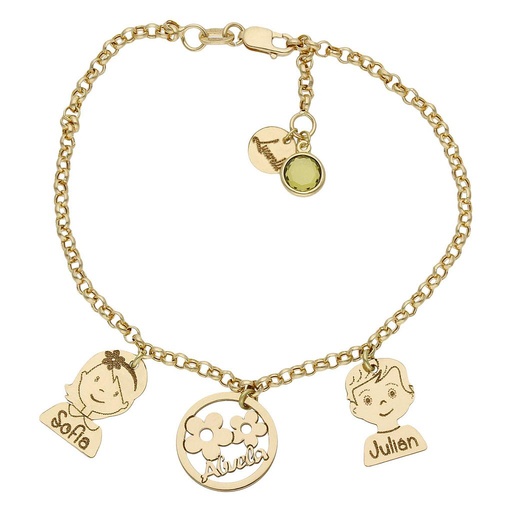 [HT125] PULSERA MI HISTORIA ORO 18KL ABUELA