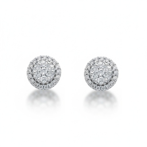 [LCR366B] PENDIENTES ORO BLANCO 18KL DIAMANTES
