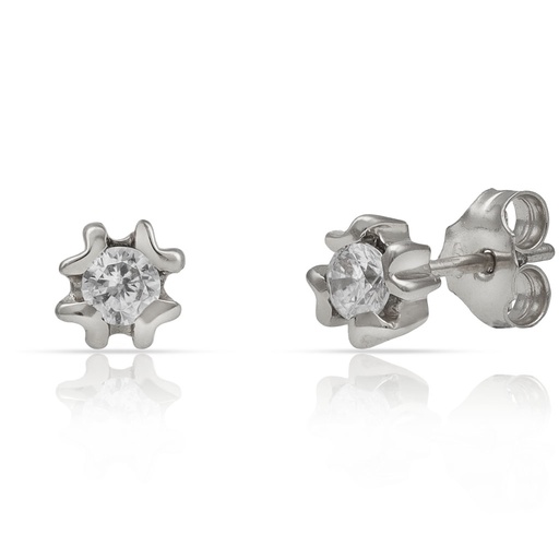 [LCR376B] PENDIENTES ORO BLANCO 18KL DIAMANTES