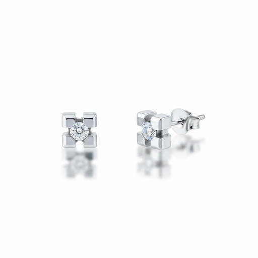 [LCR381B] PENDIENTES ORO BLANCO 18KL DIAMANTES