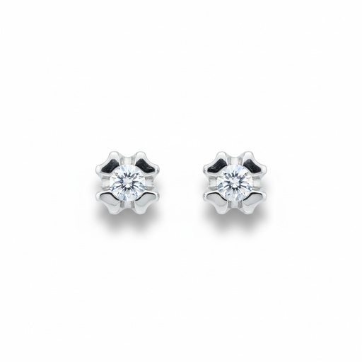 [LCR390B] PENDIENTES ORO BLANCO 18KL DIAMANTES