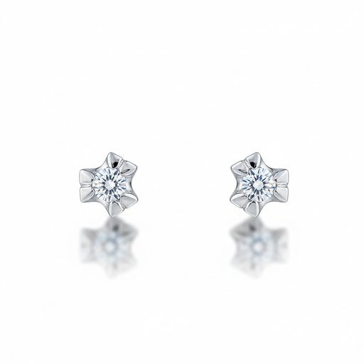 [LCR392B] PENDIENTES ORO BLANCO 18KL DIAMANTES