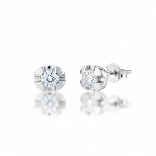 [LCR394B] PENDIENTES ORO BLANCO 18KL DIAMANTES