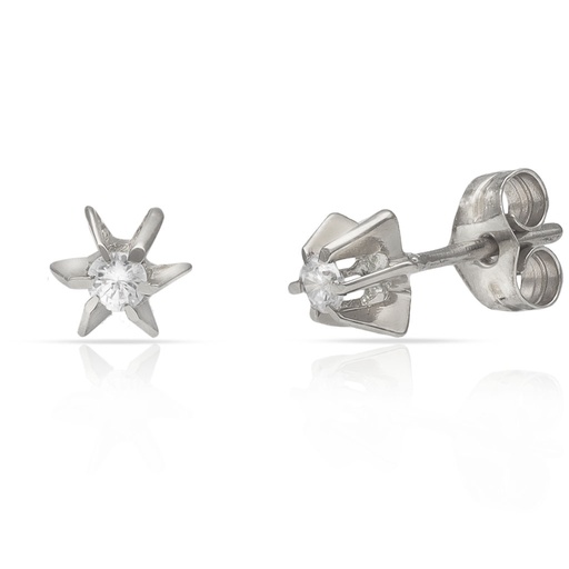 [LCR396B] PENDIENTES ORO BLANCO 18KL DIAMANTES