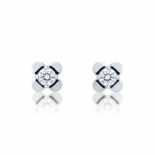 [LCR397B] PENDIENTES ORO BLANCO 18KL DIAMANTES