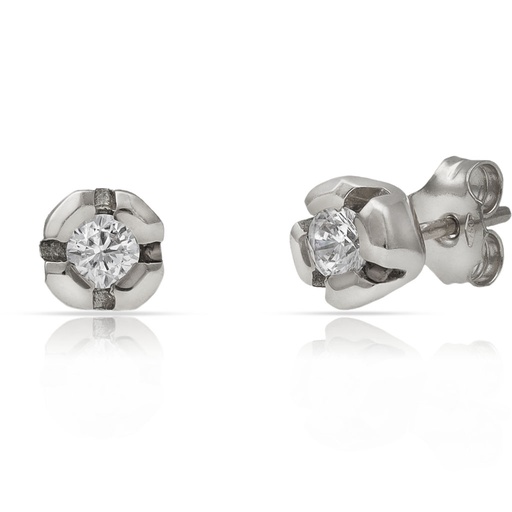 [LCR400B] PENDIENTES ORO BLANCO 18KL DIAMANTES