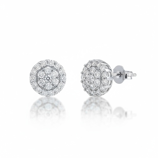 [LCR404B] PENDIENTES ORO BLANCO 18KL DIAMANTES