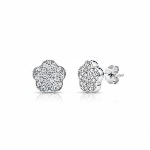 [LCR411B] PENDIENTES ORO BLANCO 18KL DIAMANTES
