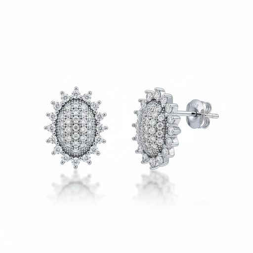 [LCR415B] PENDIENTES ORO BLANCO 18KL DIAMANTES
