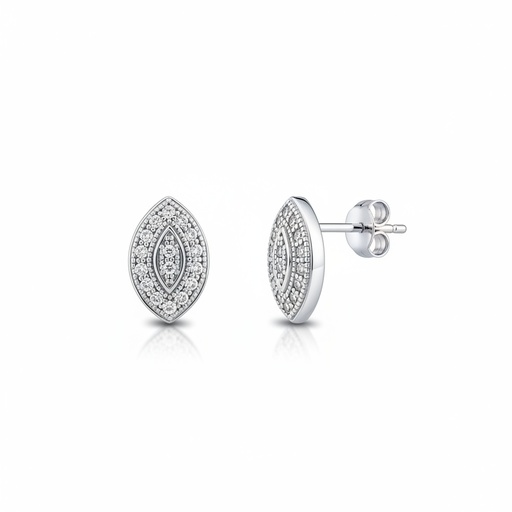 [LCR417B] PENDIENTES ORO BLANCO 18KL DIAMANTES