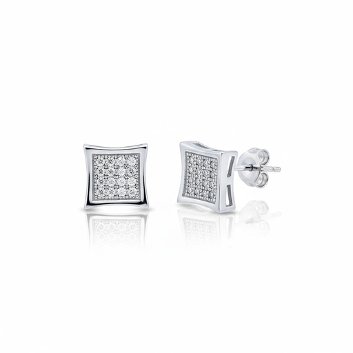 [LCR422B] PENDIENTES ORO BLANCO 18KL DIAMANTES