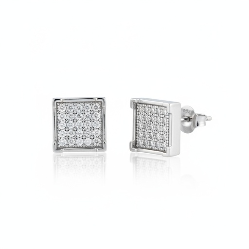 [LCR423B] PENDIENTES ORO BLANCO 18KL DIAMANTES