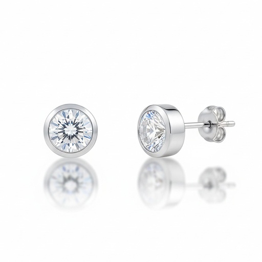 [LCR425B] PENDIENTES ORO BLANCO 18KL DIAMANTES