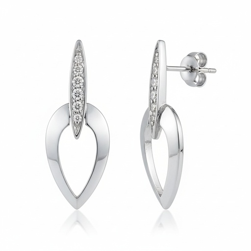 [LCR430B] PENDIENTES ORO BLANCO 18KL DIAMANTES