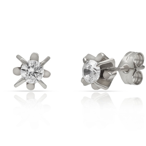 [LCR438B] PENDIENTES ORO BLANCO 18KL DIAMANTES