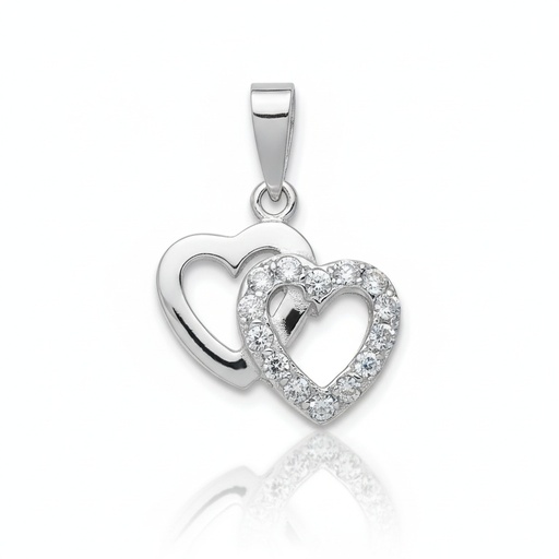 [LCR500B] COLGANTE ORO BLANCO 18KL DIAMANTES