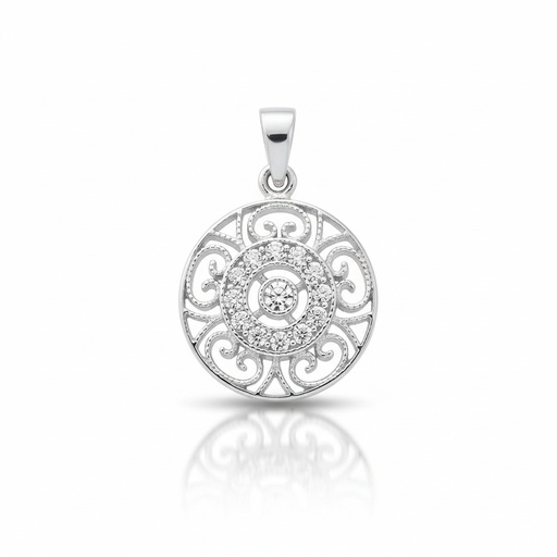 [LCR510B] COLGANTE ORO BLANCO 18KL DIAMANTES