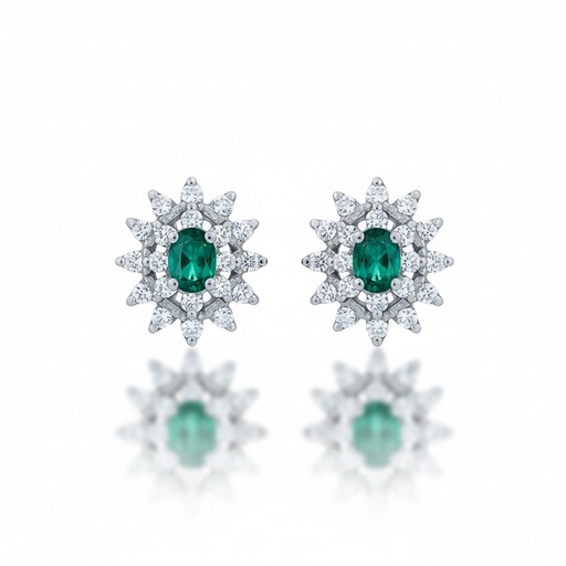 [LCR626BP] PENDIENTES ORO BLANCO 18KL DIAMANTES