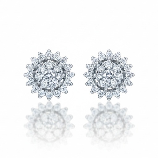 [LCR630BP] PENDIENTES ORO BLANCO 18KL DIAMANTES