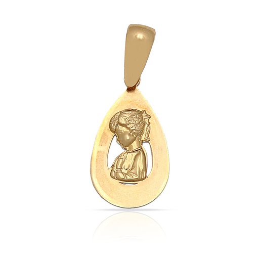 [M529] MEDALLA ORO 18KL VIRGEN NIÑA - 9X16MM