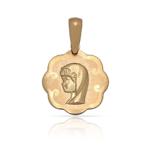 [M536] MEDALLA ORO 18KL VIRGEN NIÑA - 14x15MM