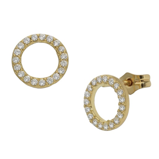 [P1059] PENDIENTES ORO 18KL REDONDOS CIRCONITAS