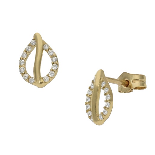 [P1060] PENDIENTES ORO 18KL LAGRIMA CIRCONITAS