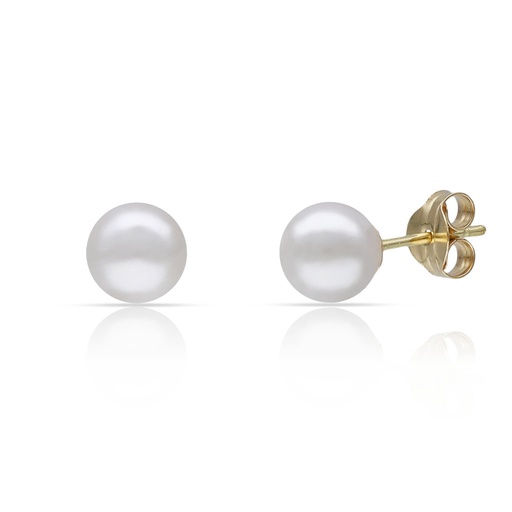 [P107] PENDIENTES ORO 18KL PERLAS SHELL - 6MM